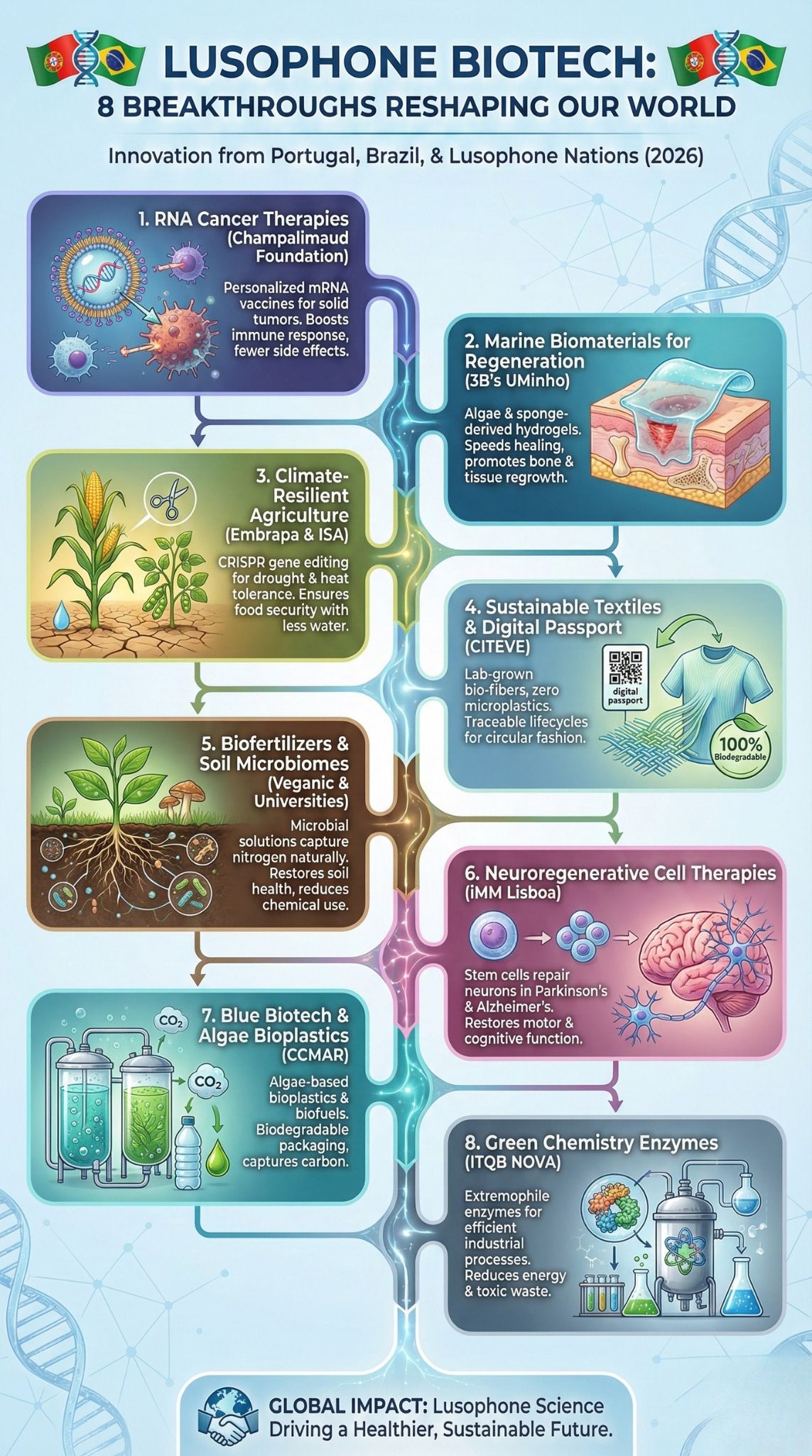 Avanços biotecnológicos em instituições lusófonas