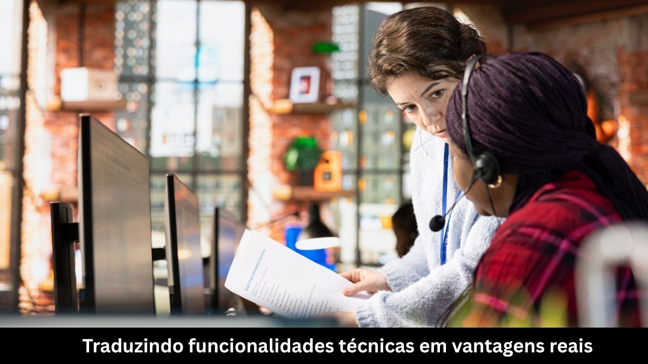Traduzindo funcionalidades técnicas em vantagens reais