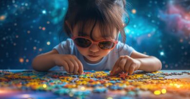 Cérebro das crianças e puzzles