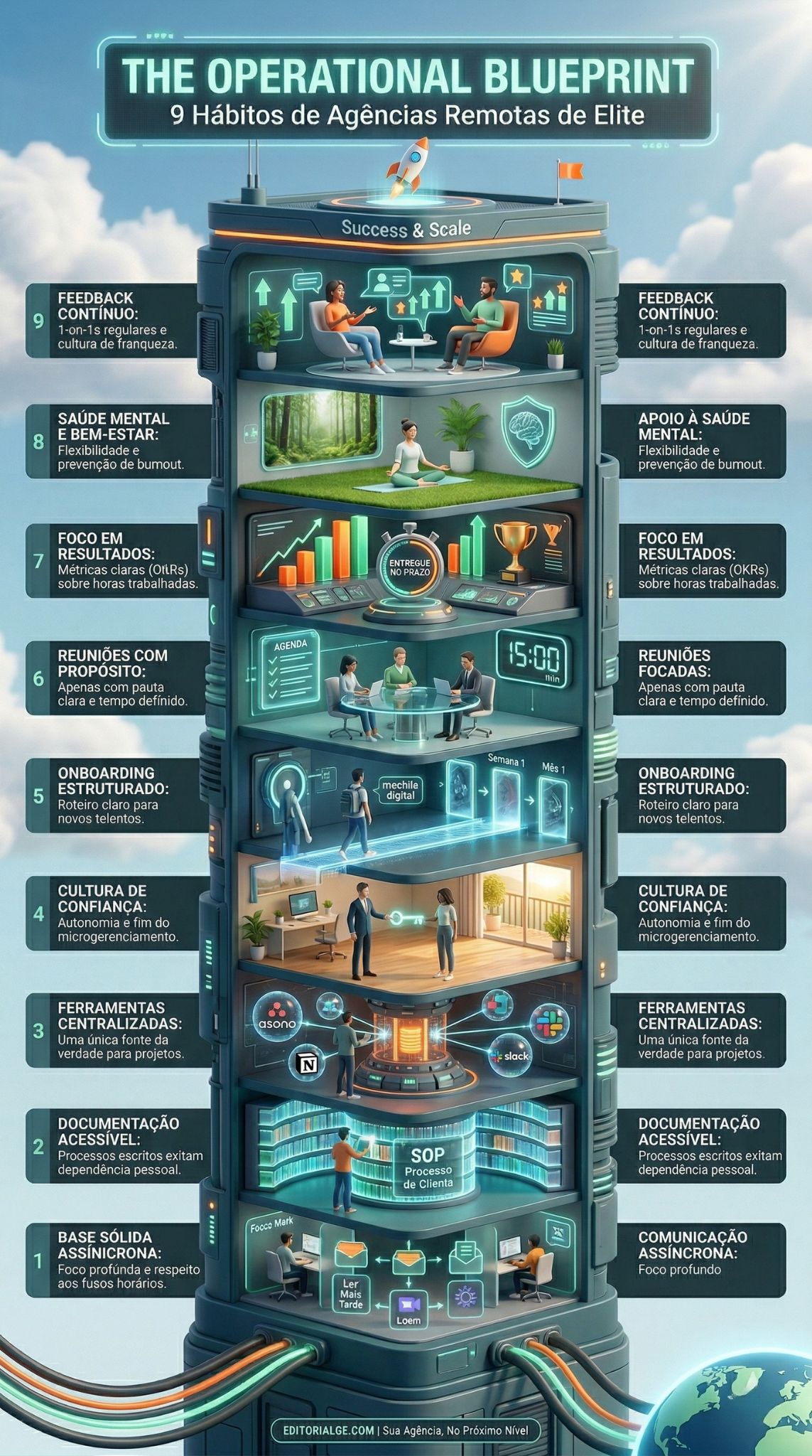 hábitos de agências remotas