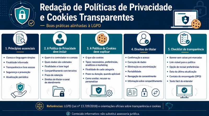 Redação de Políticas de Privacidade e Cookies Transparentes