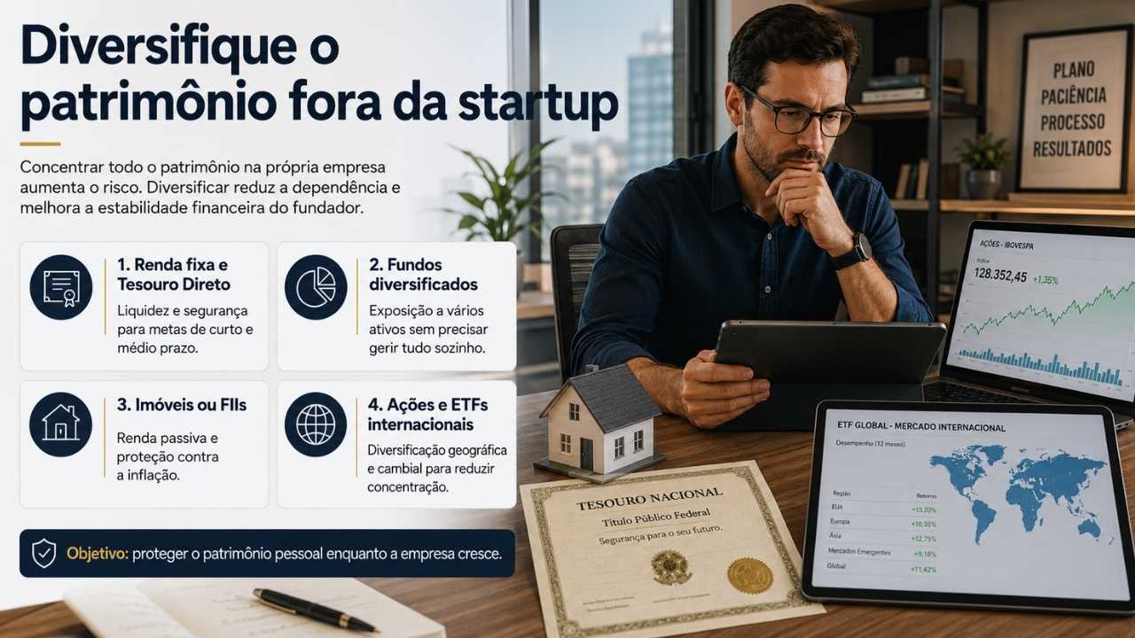Diversifique o Patrimônio Fora da Startup