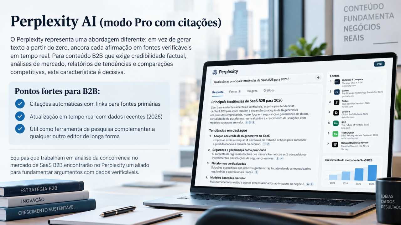 Perplexity AI (modo Pro com citações)